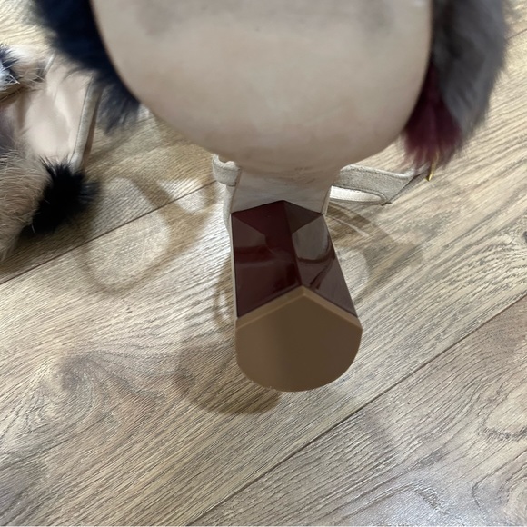 dee keller bone colored, fur strappy heel - Size 38 - Made in Italy - Picture 3 of 8